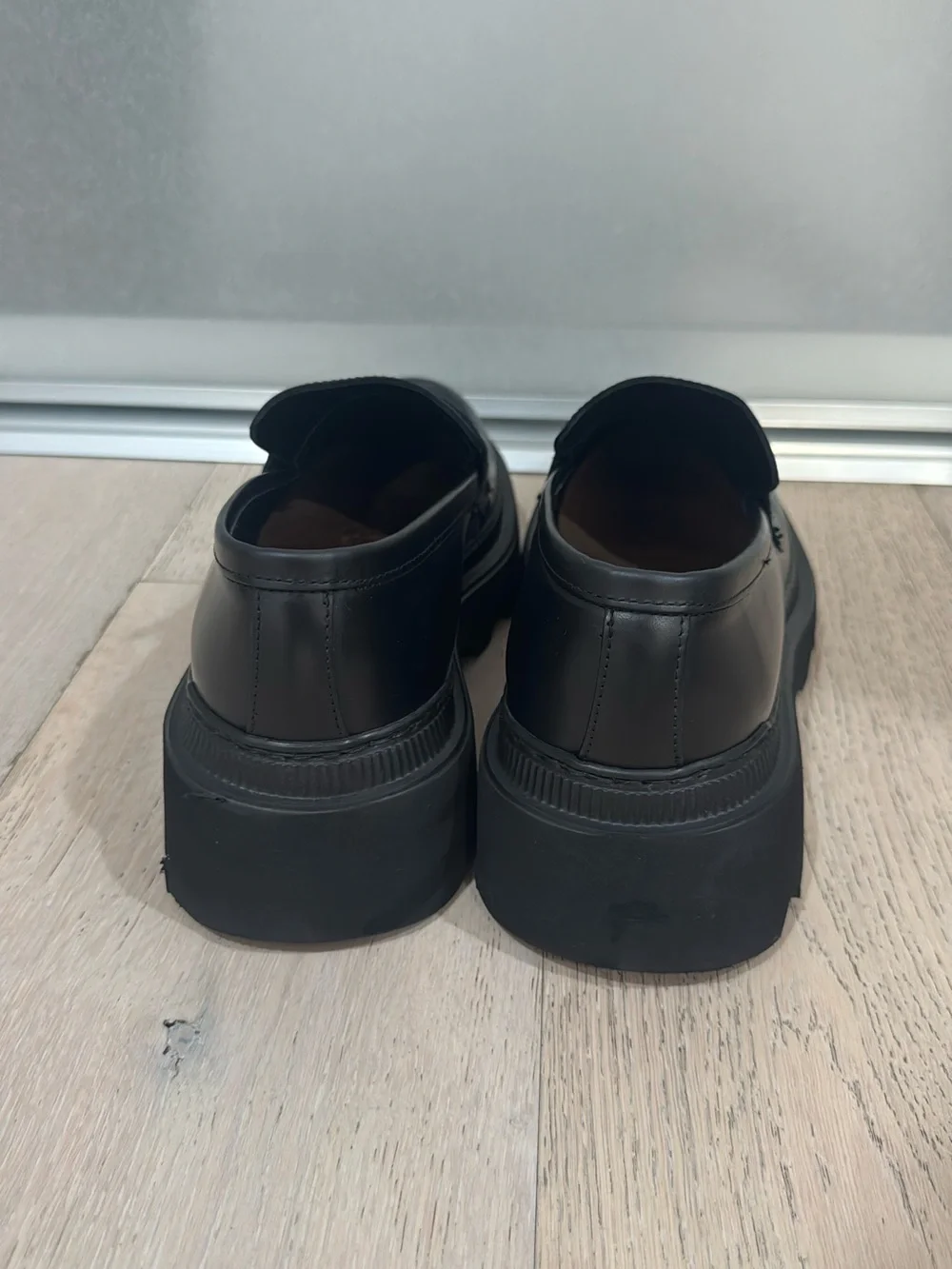 Men's Black Chunky Penny Loafers